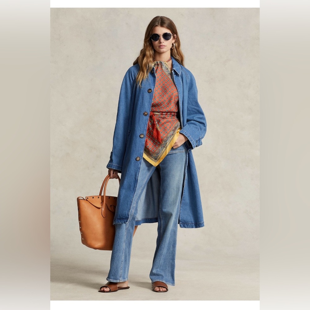 Ralph Lauren Blue Denim Car Coat